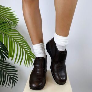 Vintage 90s Grunge Brown Cottagecore Prairie Ankle Booties / Size: 7